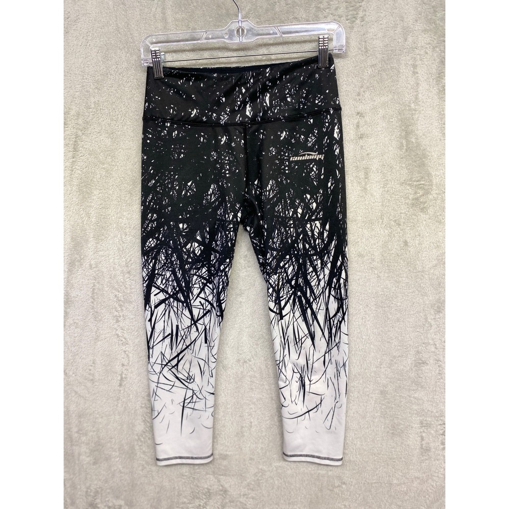 Cybercore Subversive Leggings Abstract Splatter Spandex Black White Size Small